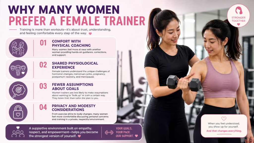 why women prefer a female personal trainer infographic