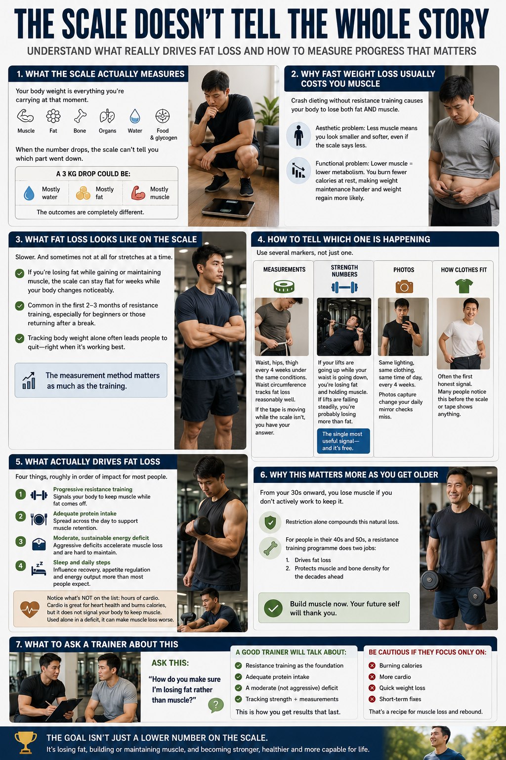 fat loss trainer singapore, infographic on how to measure weight loss progress