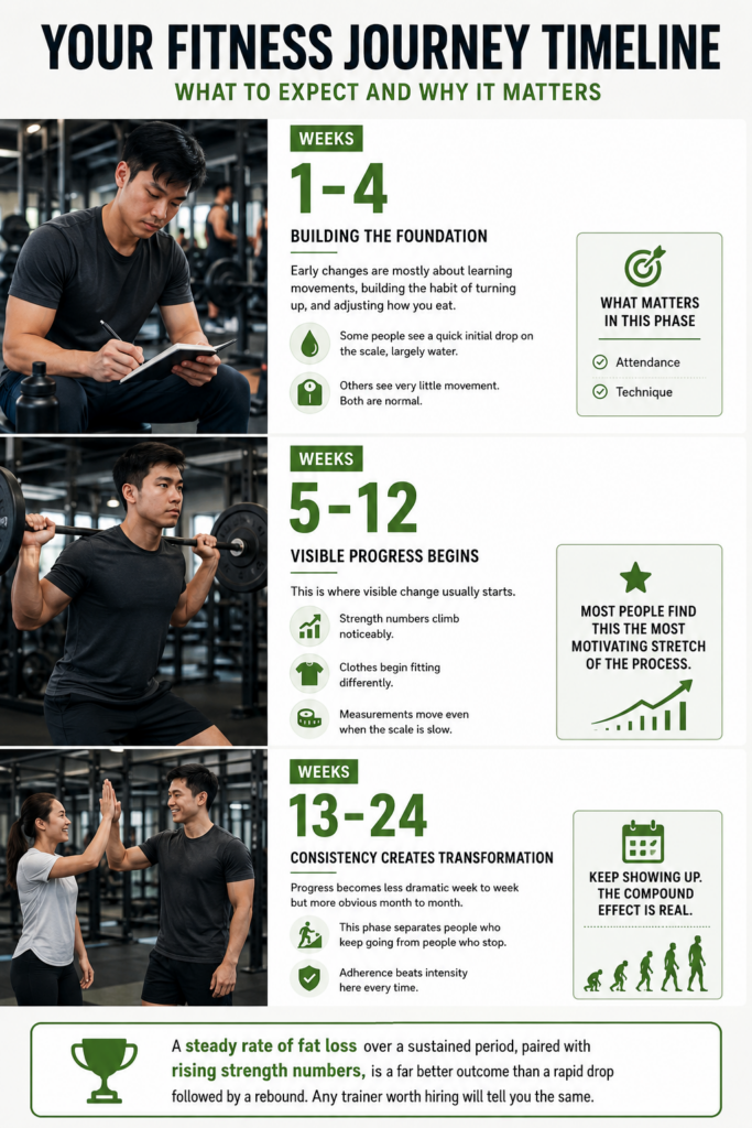 fitness journey timeline in singapore for weight loss
